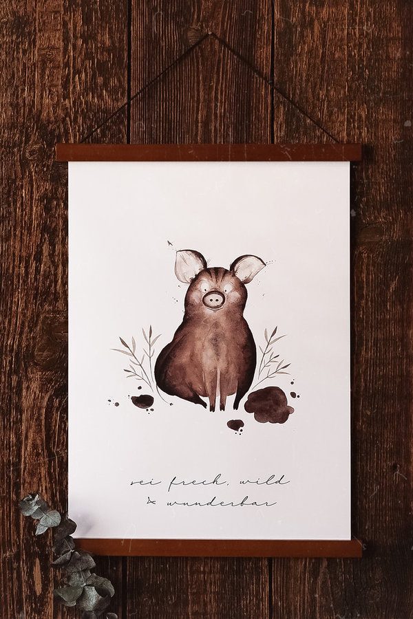 Poster-kleines freches Wildschwein-
