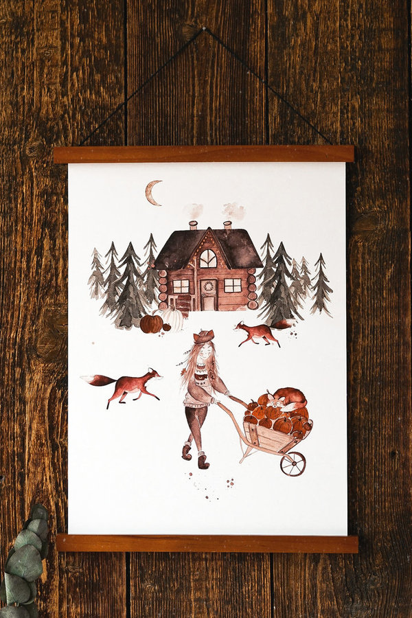 Poster -Herbst im Fuchs Wald-